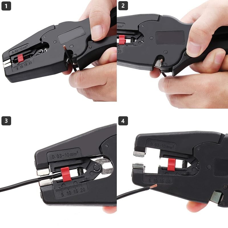 Automatic Wire Stripper/Wire Cutter, 2 in 1 Stripper Tool for 32-7 Black
