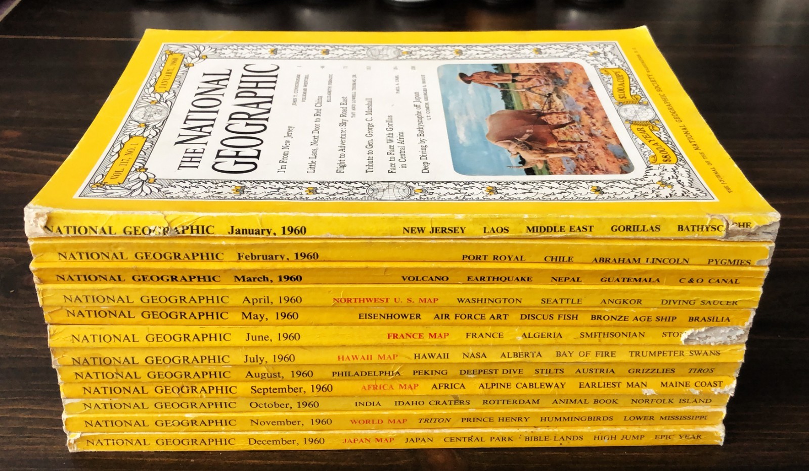 1960 National Geographic Magazine - Lot of 12