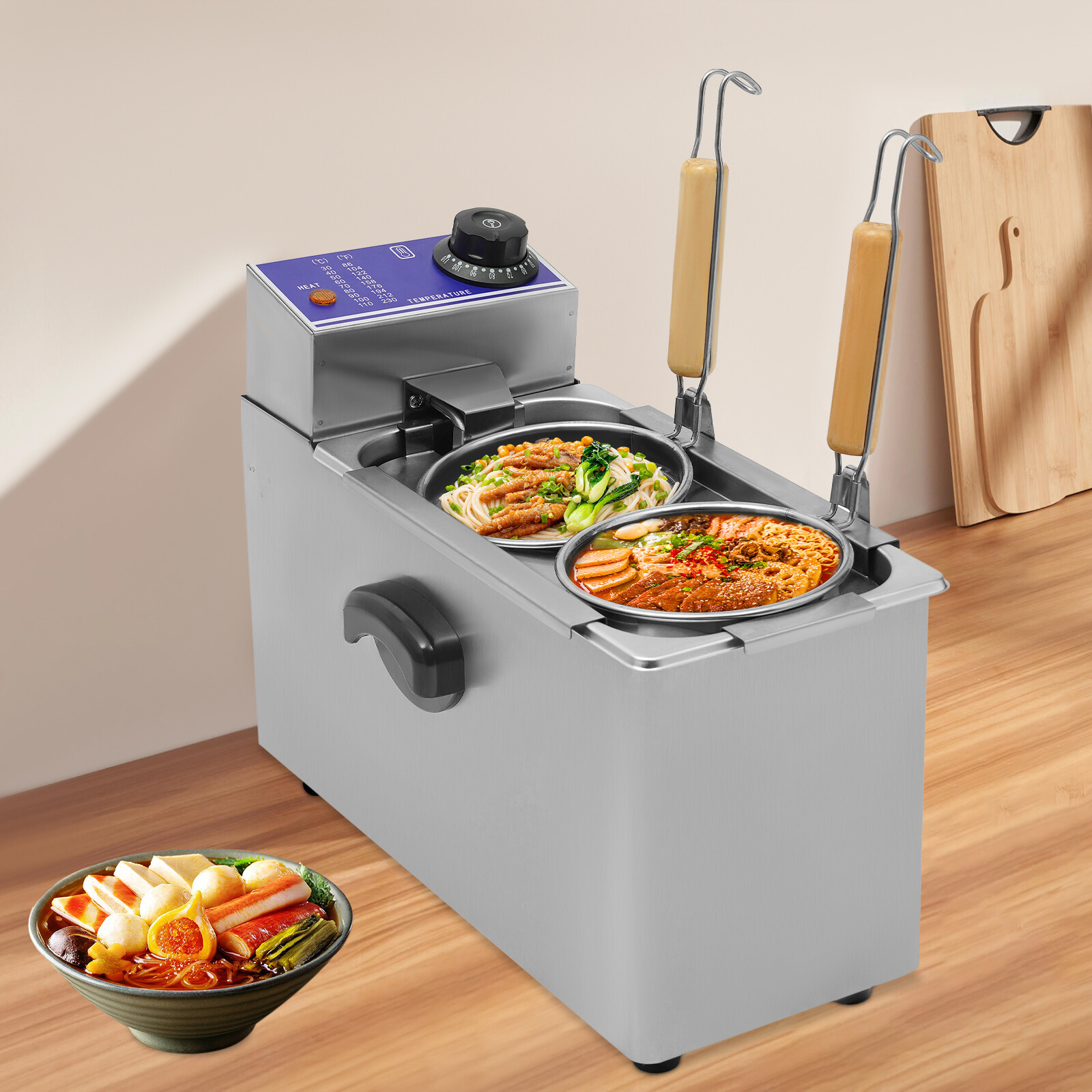 Silver Electric Noodles Cooking Machine Stainless Steel Commercial Pasta Cooker