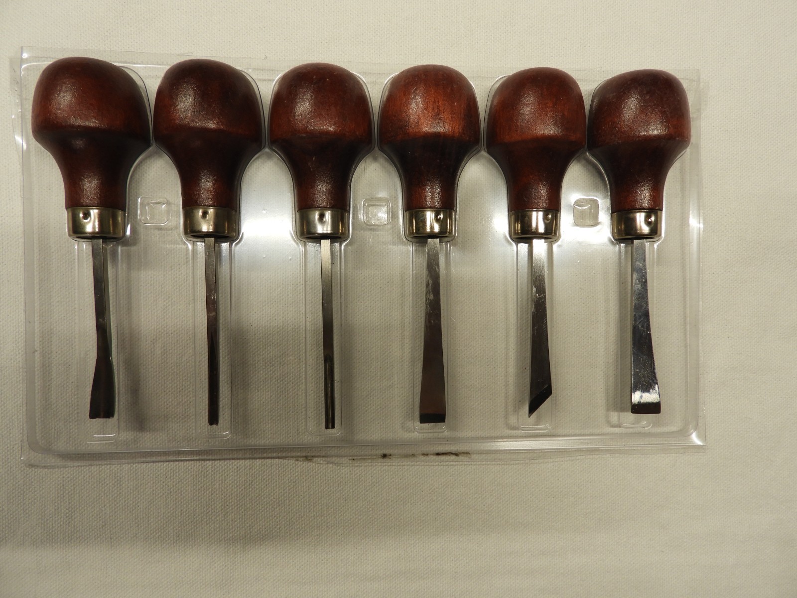 RAMELSON 6 Piece Woodcarving Set #117 - Veining Chisel Gouge Parting Skew - Exc.