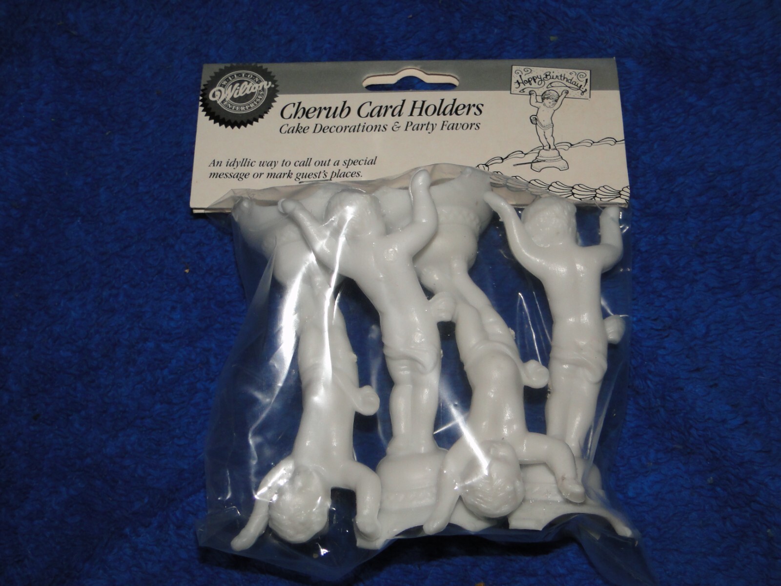 New Vintage Wilton Cherub Card Holder Angelic Accent. 1001-9374, package of 4