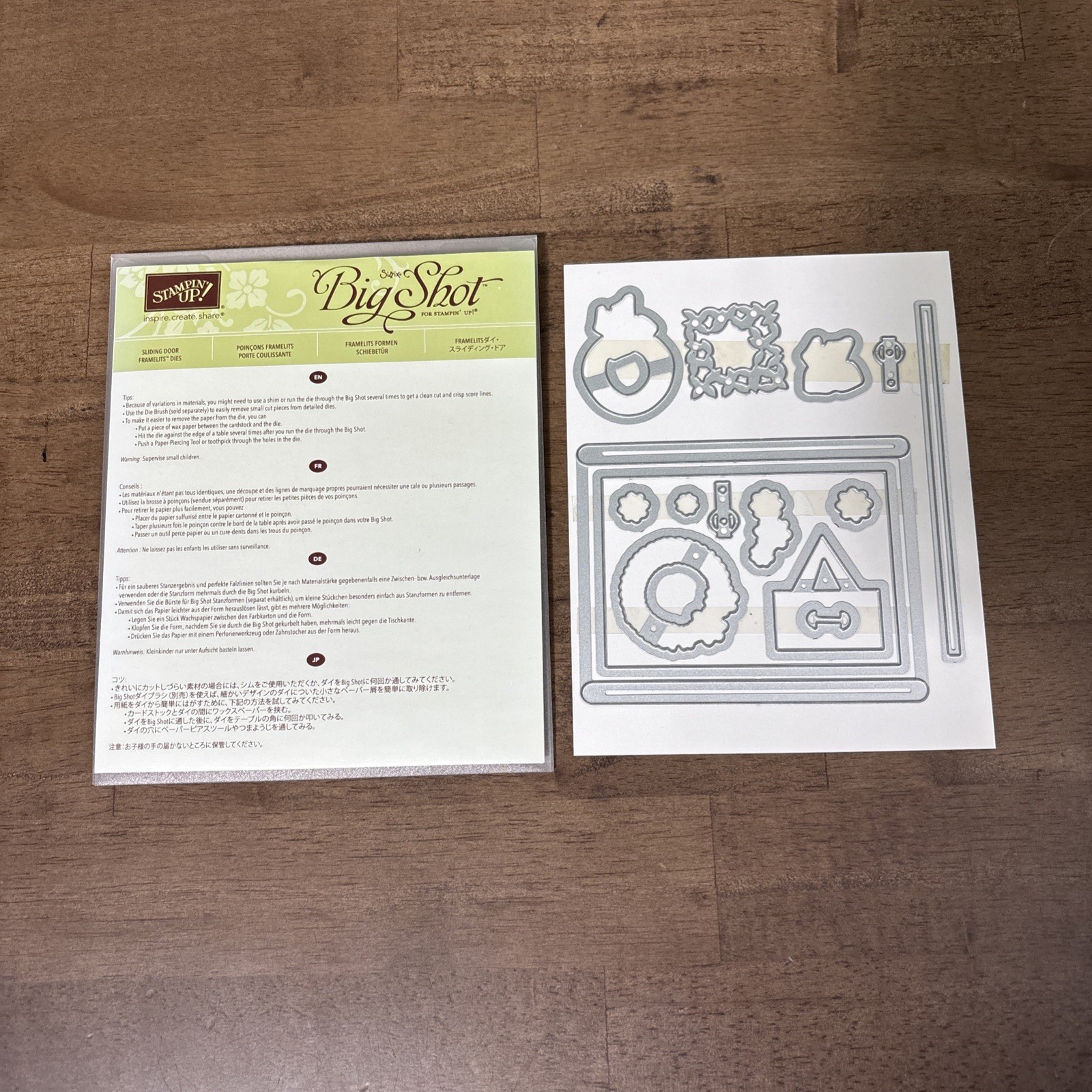 Stampin’ Up! Sliding Door Framelits Dies #145662 Set of 15