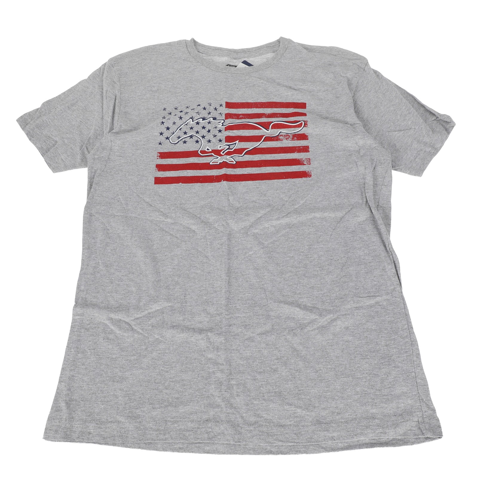 Ford Mustang Men's Pony Flag T-Shirt Gray XL