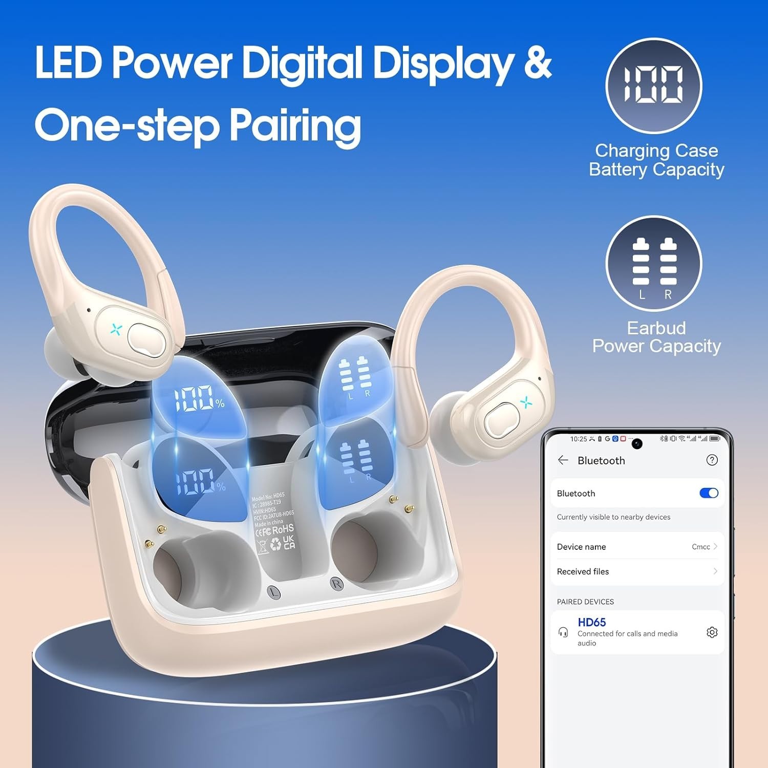 Wireless Earbuds 75hrs Bluetooth 5.4 Headphone Sport, 2026 Bluetooth Earbuds ...