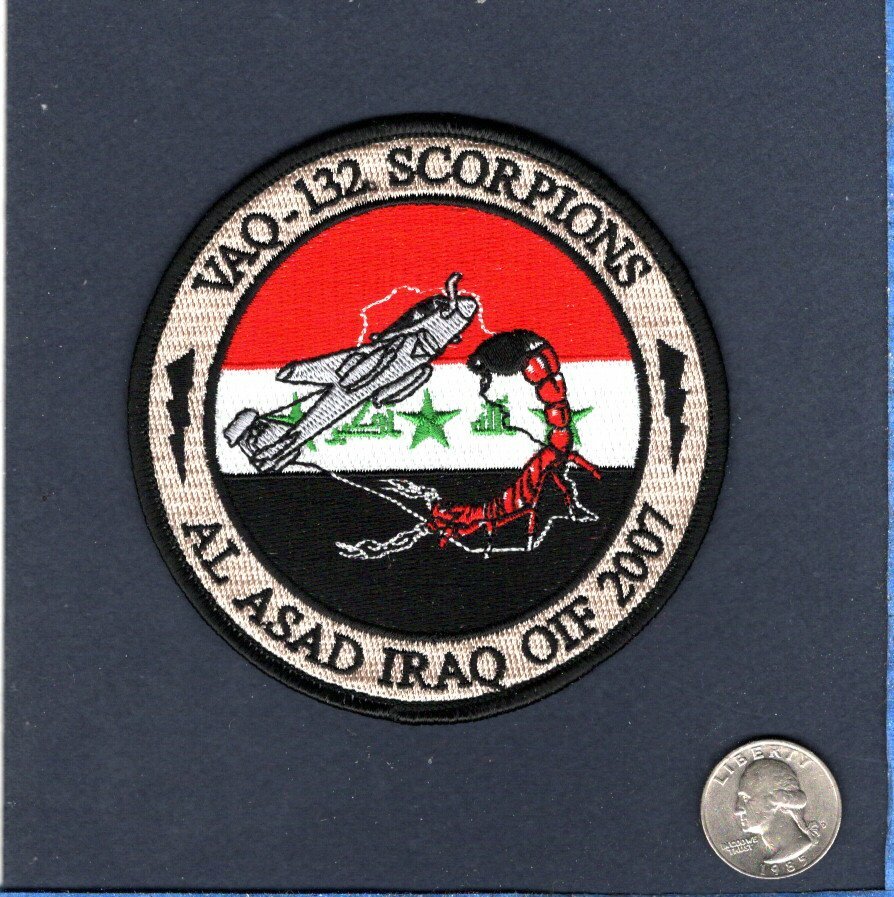 VAQ-132 SCORPIONS Grumman EA-6 PROWLER OIF 2007 US Navy Squadron Cruise Patch