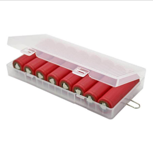 Portable Transparent Hard Plastic Storage Case Cover For 8x 18650 Battery White