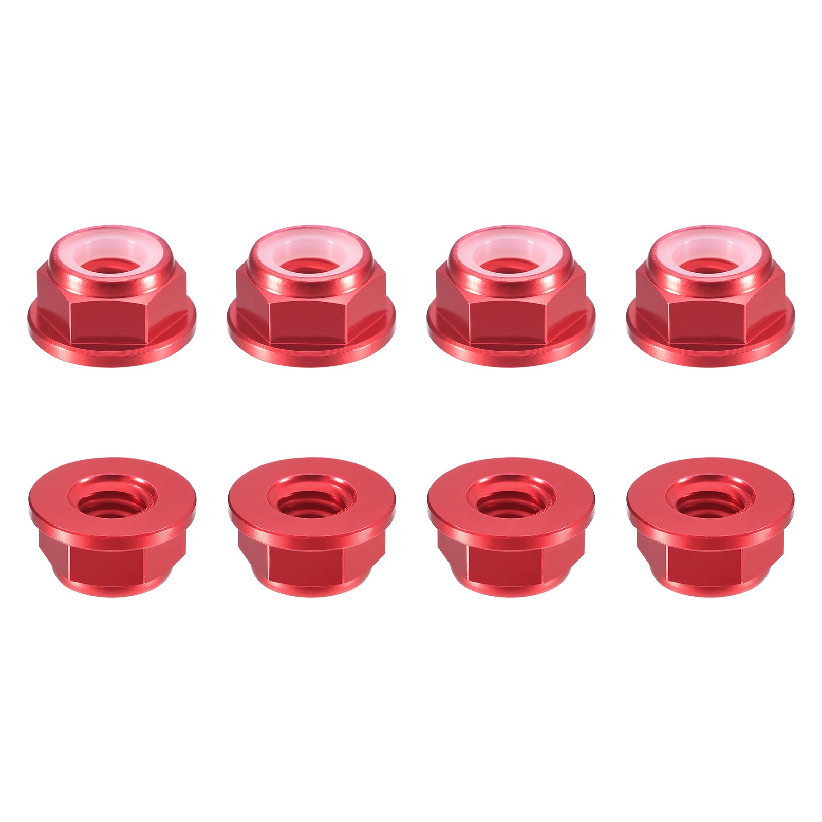 Nylon Insert Hex Lock Nuts, 8pcs - M6x1mm Self-Locking Nut(Claret)