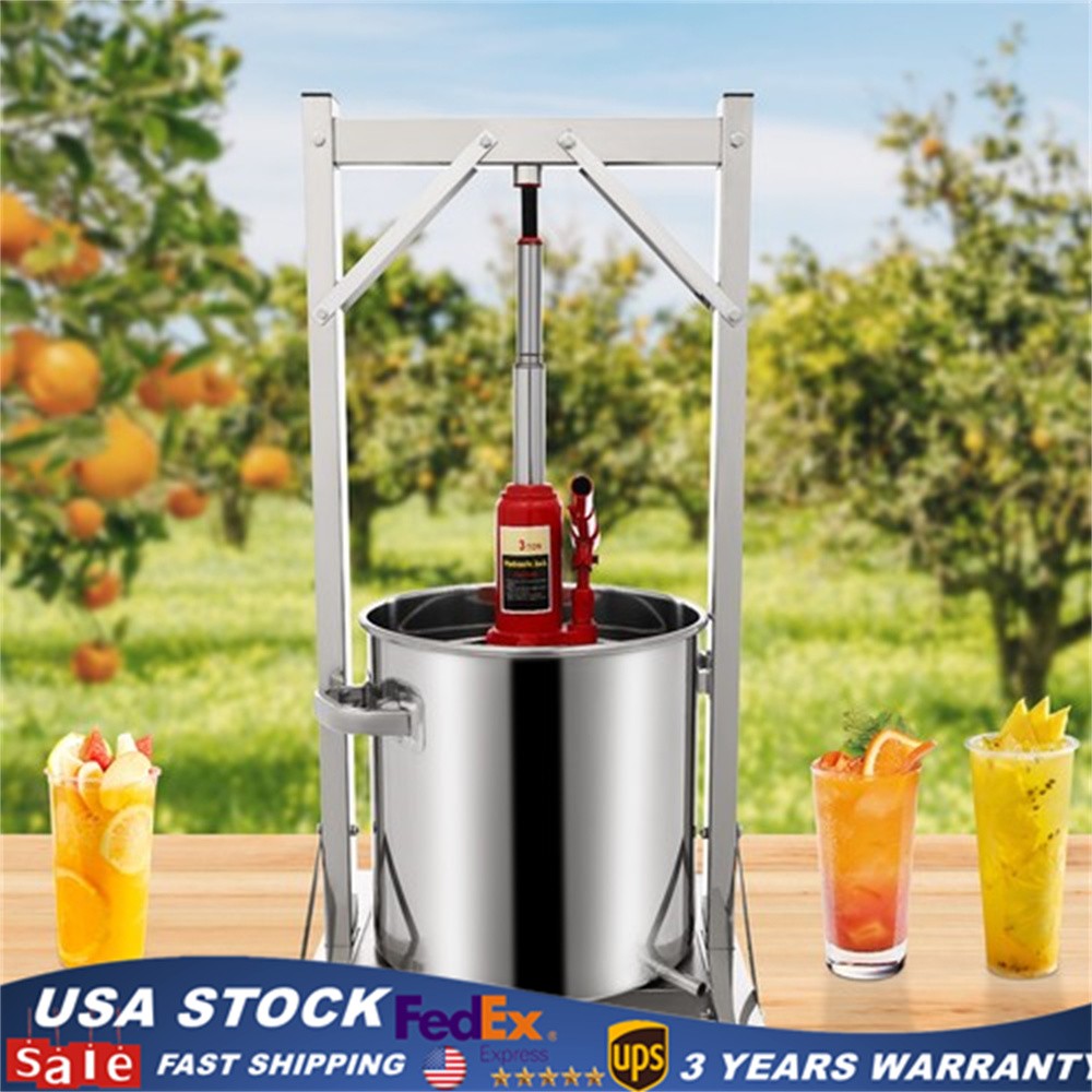 5.8Gal Fruit Wine Press, Manual Stainless Steel Cider Press with Hydraulic Jack