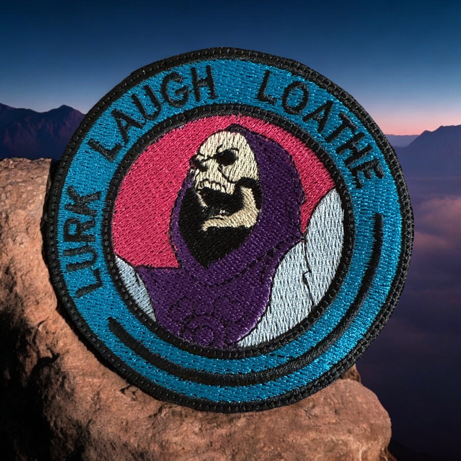 LURK LAUGH LOATHE/ SKELTOR/ HE-MAN American Hook & Loop Morale Patch