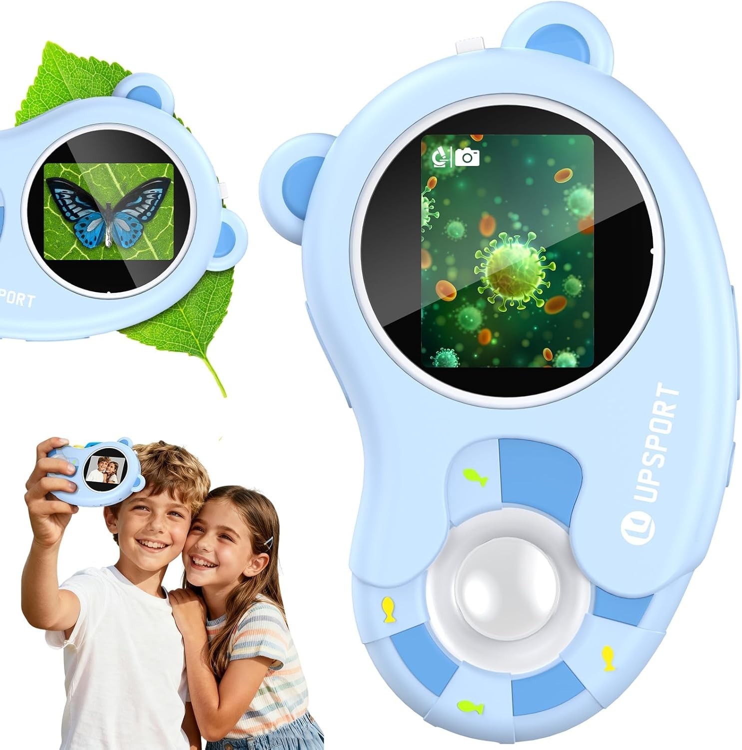 Kids 2-in-1 Digital Microscope & Video Camera - 1000X Portable STEM Gift