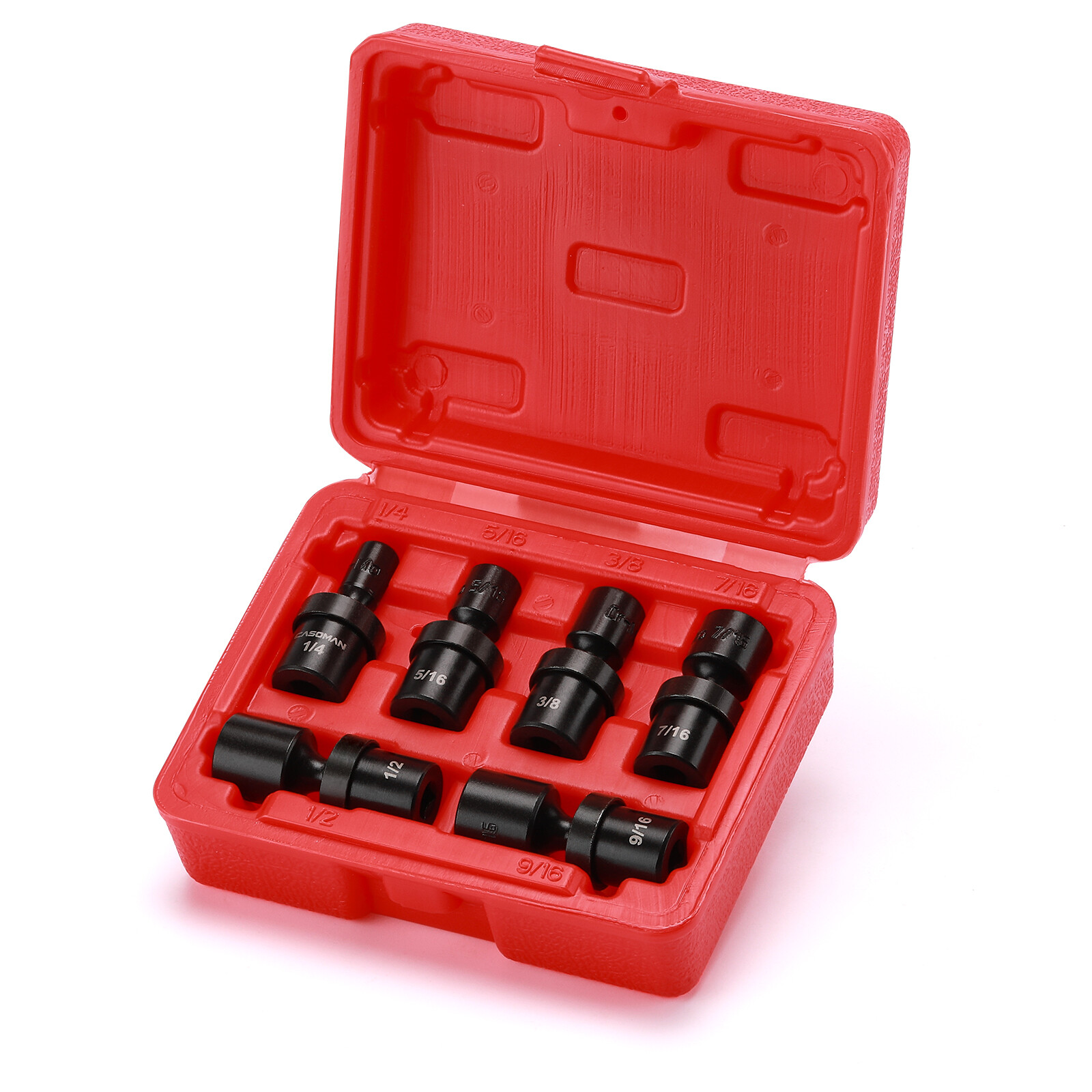 6PCS 1/4" Drive SAE Shallow Universal Impact Socket Set 1/4"-9/16" Swivel CR-MO