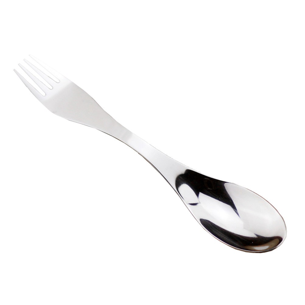 2 Pcs Stainless Steel Spork Double Ended Fork Spoon Set For Camping Hiking