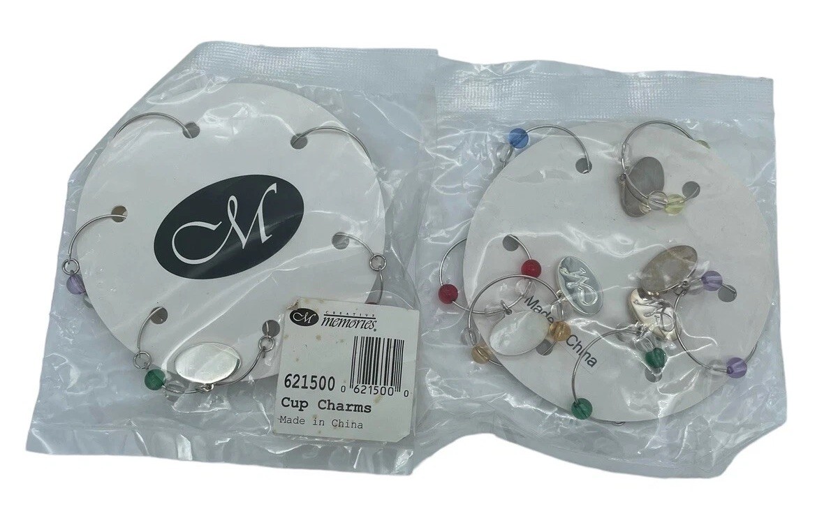 Creative Memories Incentive Gifts - Wine Glass Charms Lot Of 2 New
