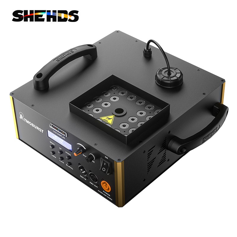 SHEHDS New 1500W DMX Smoke Fog Machine RGB 24 LED Light With Wireless Remote
