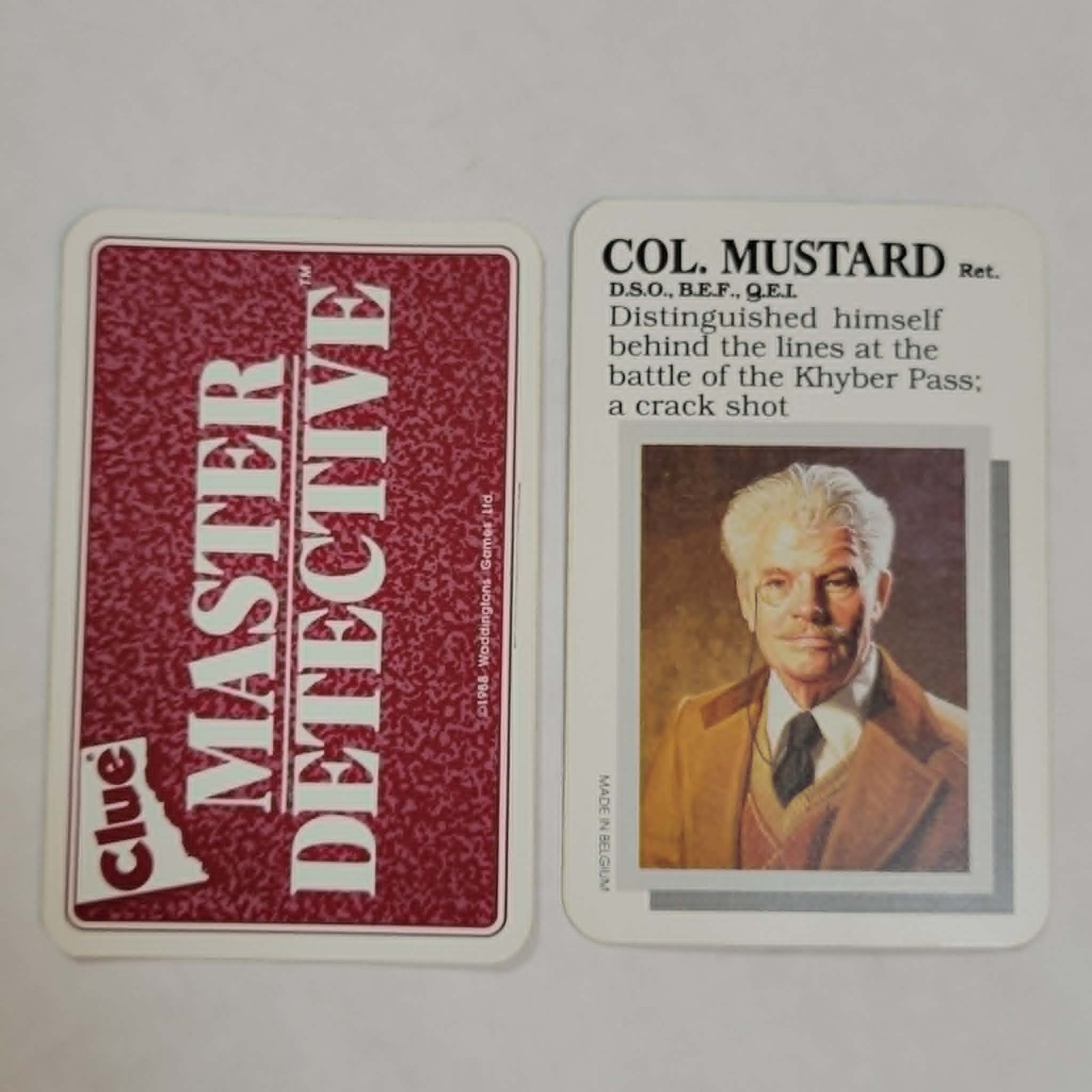 CHOICE: Clue Master Detective 1988 Replacement Card or Case File Envelope