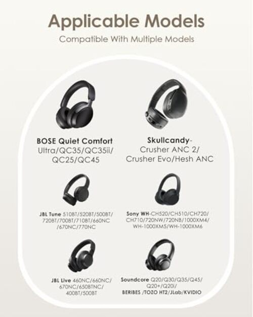 Headphone Hard Case Replacement for Bose QuietComfort Ultra QC45 QC35 Beige