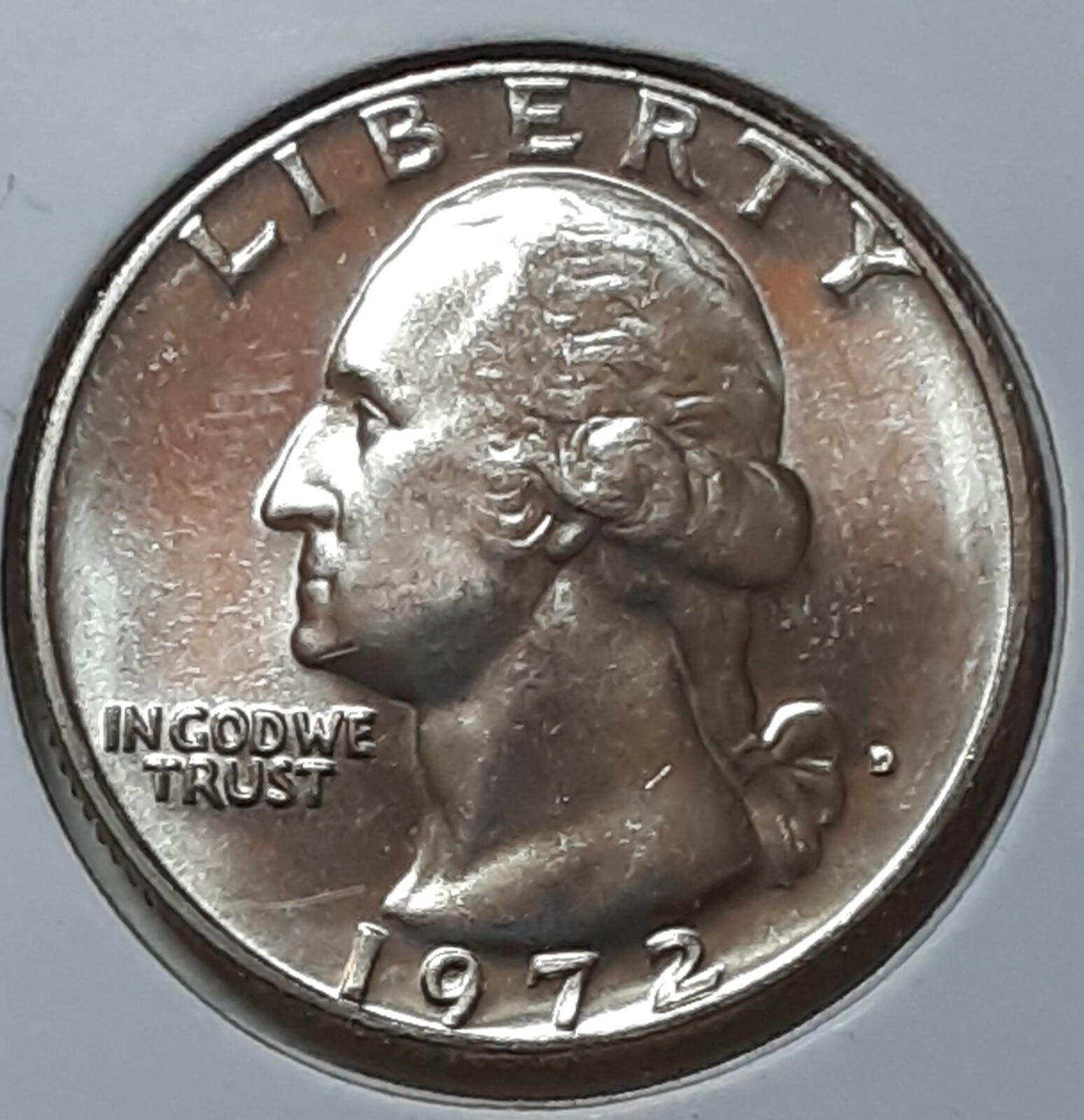 1972 Washington D Quarter - BU - Uncirculated
