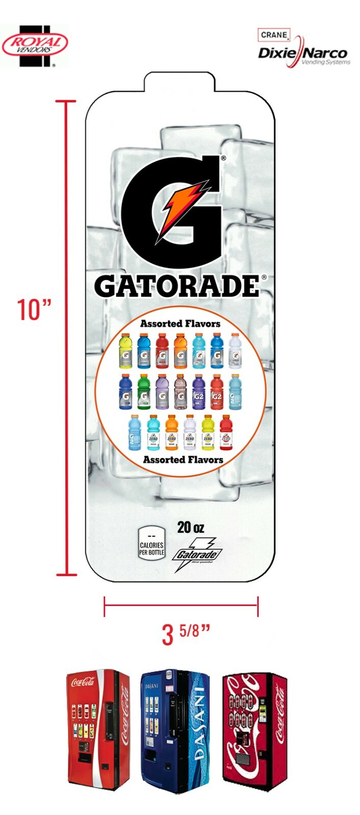 (5) Royal Vendors Chameleon CUSTOM Can & Bottle Vend Labels - Flavor Strips - VP