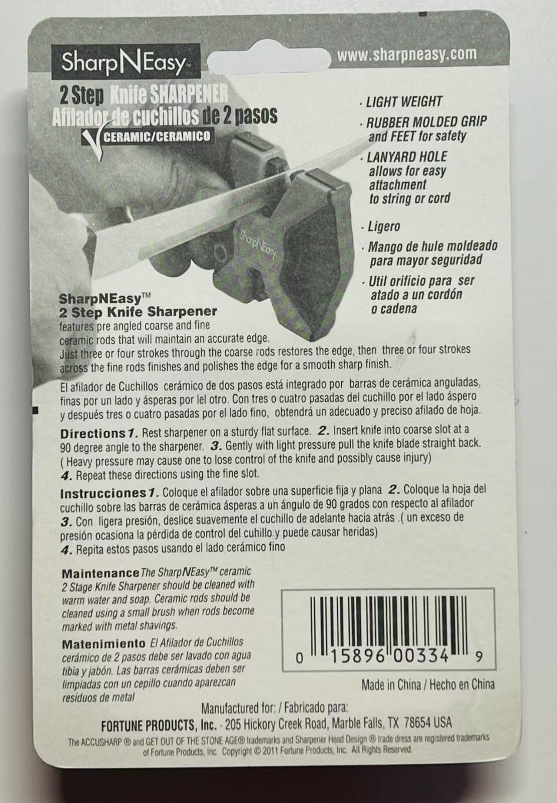 1 Pc AccuSharp Sharp-N-Easy Blue / Black 2-Step Knife Sharpener.