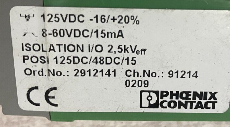 Phoenix Contact 2912141 Solid state relay POSI 125DC/48DC/15