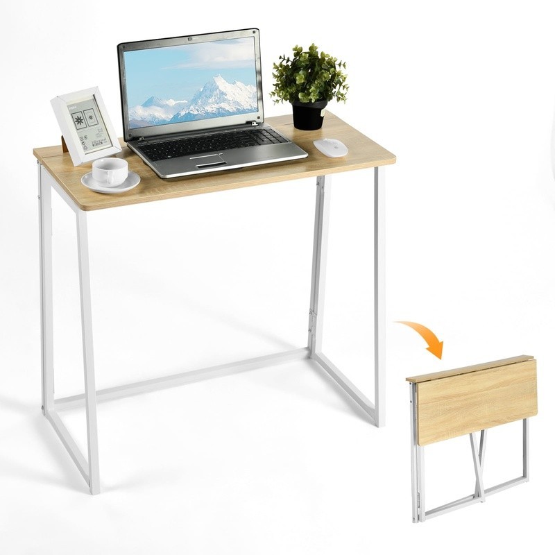 Folding Table Portable Compact Metal Frame Modern Design No Assembly Needed New