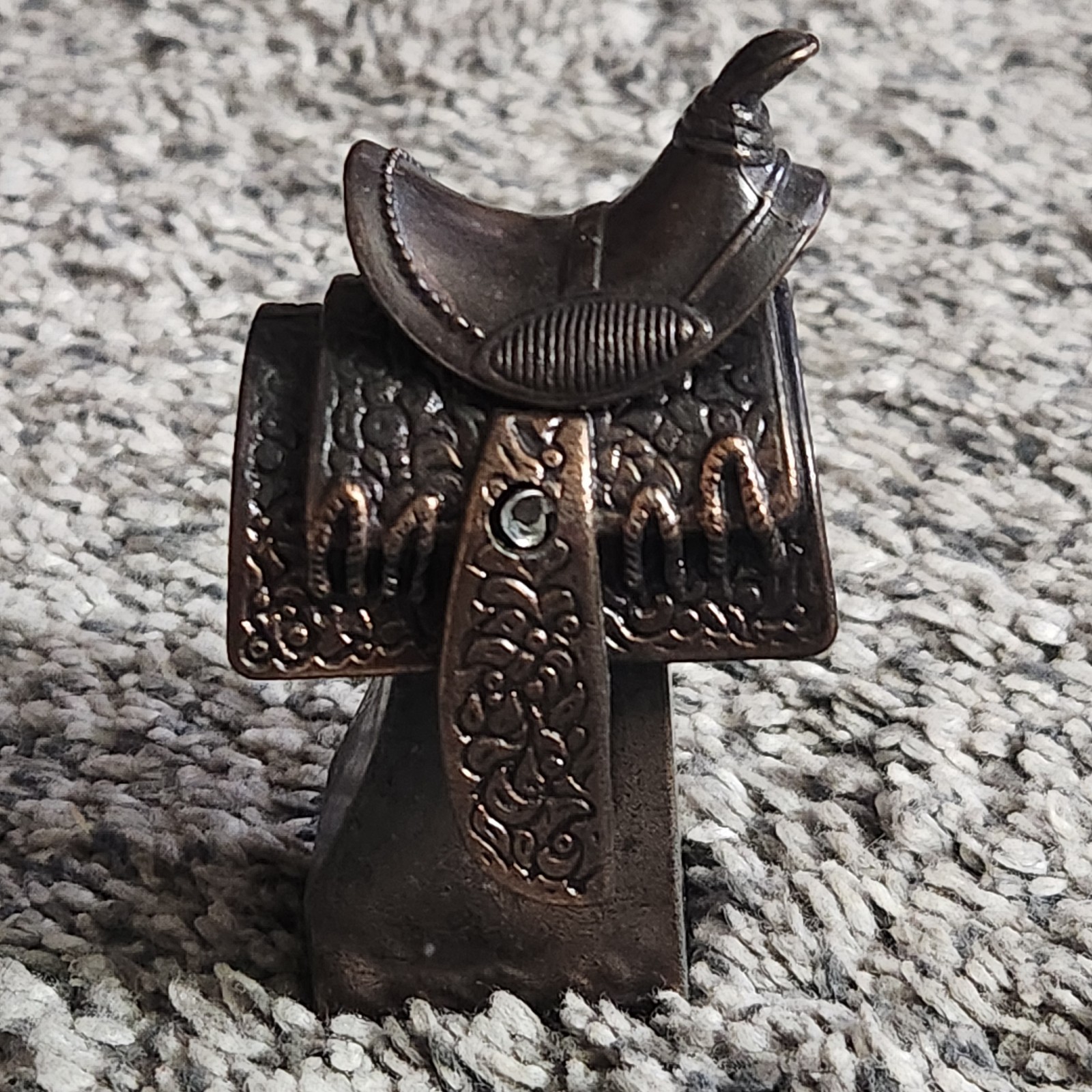 Western Horse Saddle Die Cast Metal Collectible Pencil Sharpener