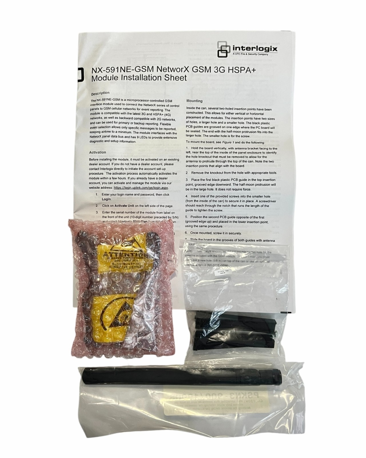 interlogix NX-591NE-GSM NetworX GSM 40 3G HSBA+ Cellemetry Module