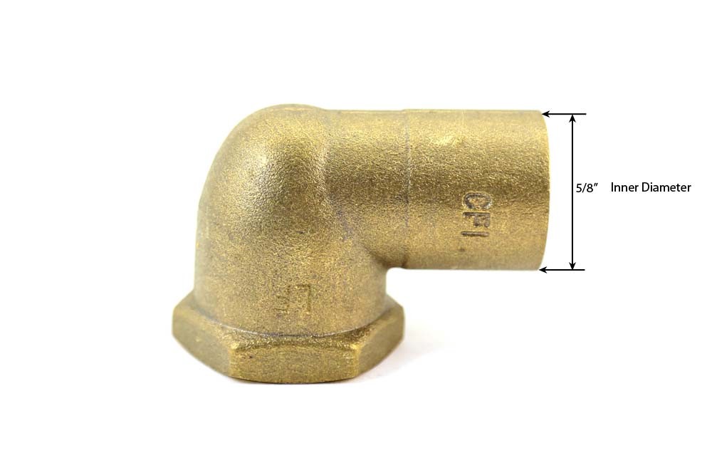 Libra Supply 1/2 inch, 1/2'' 90-Degree Brass Pressure Female Elbow  C x F, 5pcs