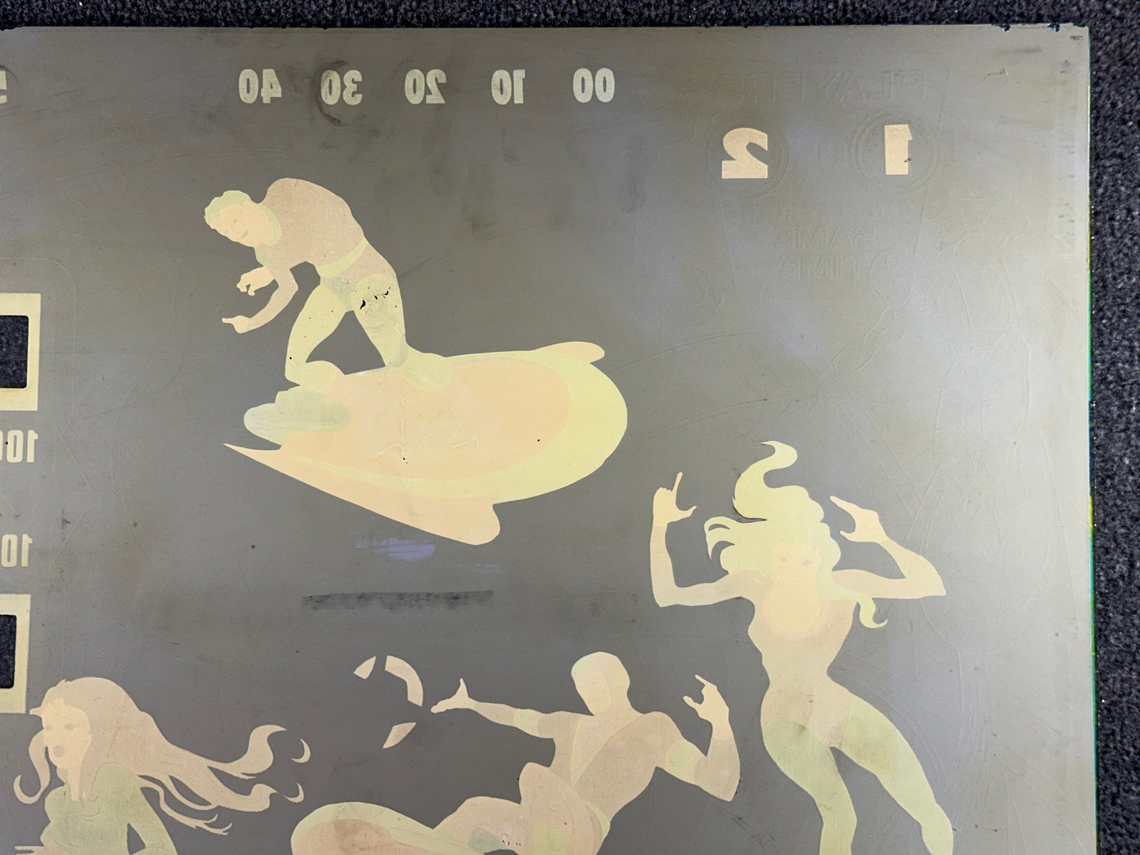 Gottlieb Super Spin Pinball Machine Game Backglass ORIGINAL