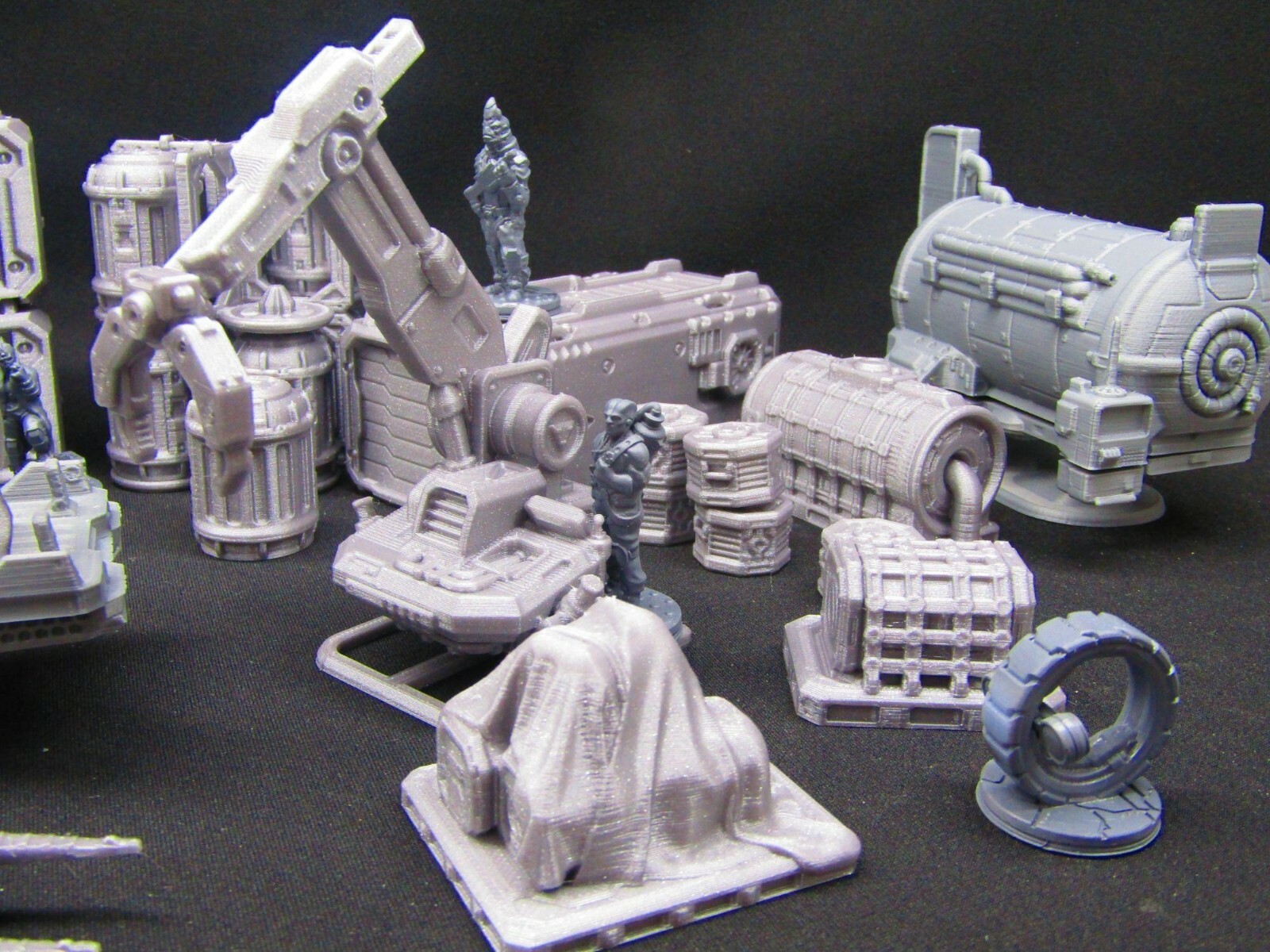 47pc Sci Fi Dock Cargo Set w/ Minis Miniatures Scenery Scatter Terrain 3D Print