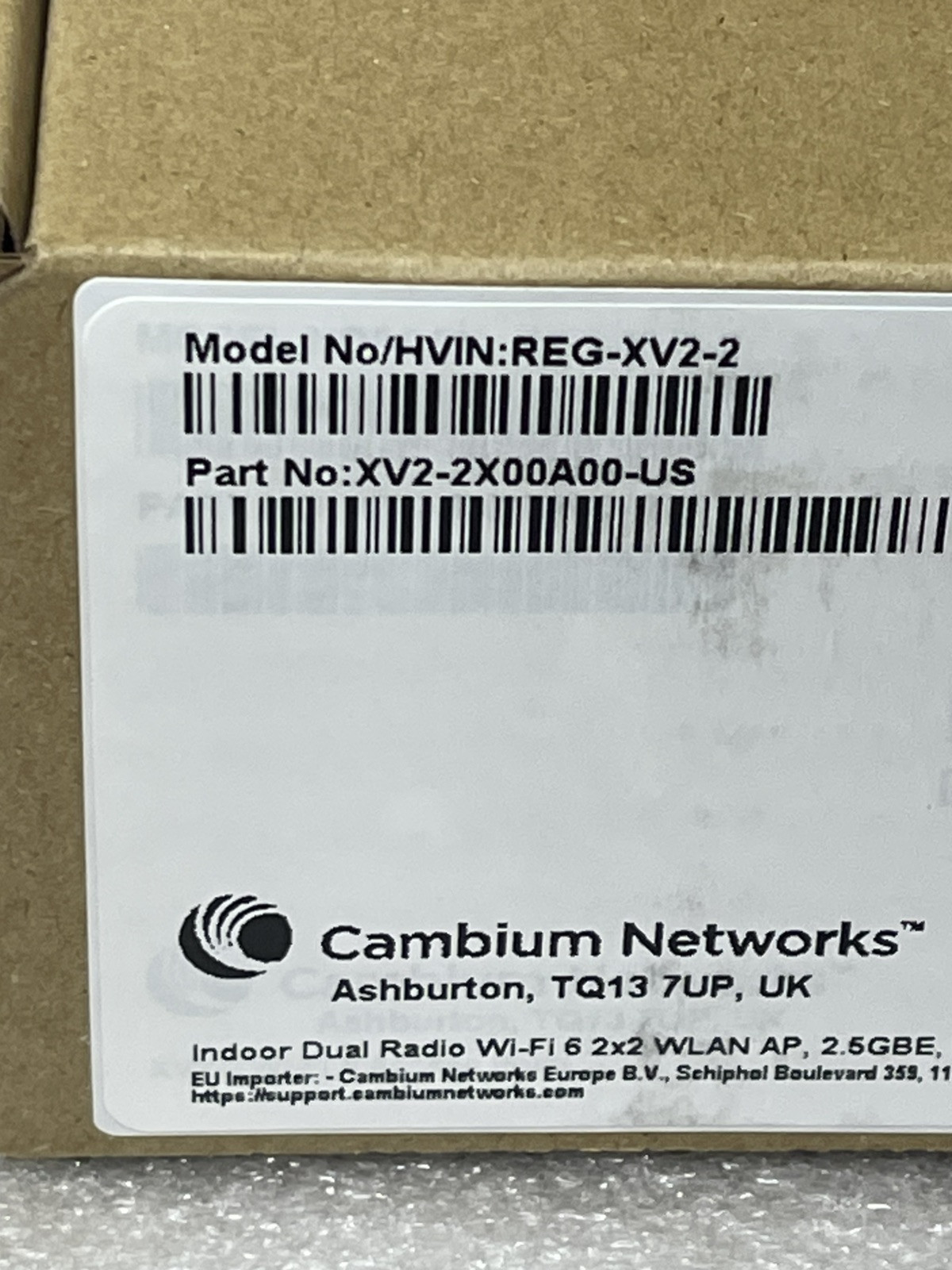 XV2-2X00A00-US Cambium XV2 Dual Radio Wi-Fi 6 Indoor Wireless Access Point NEW