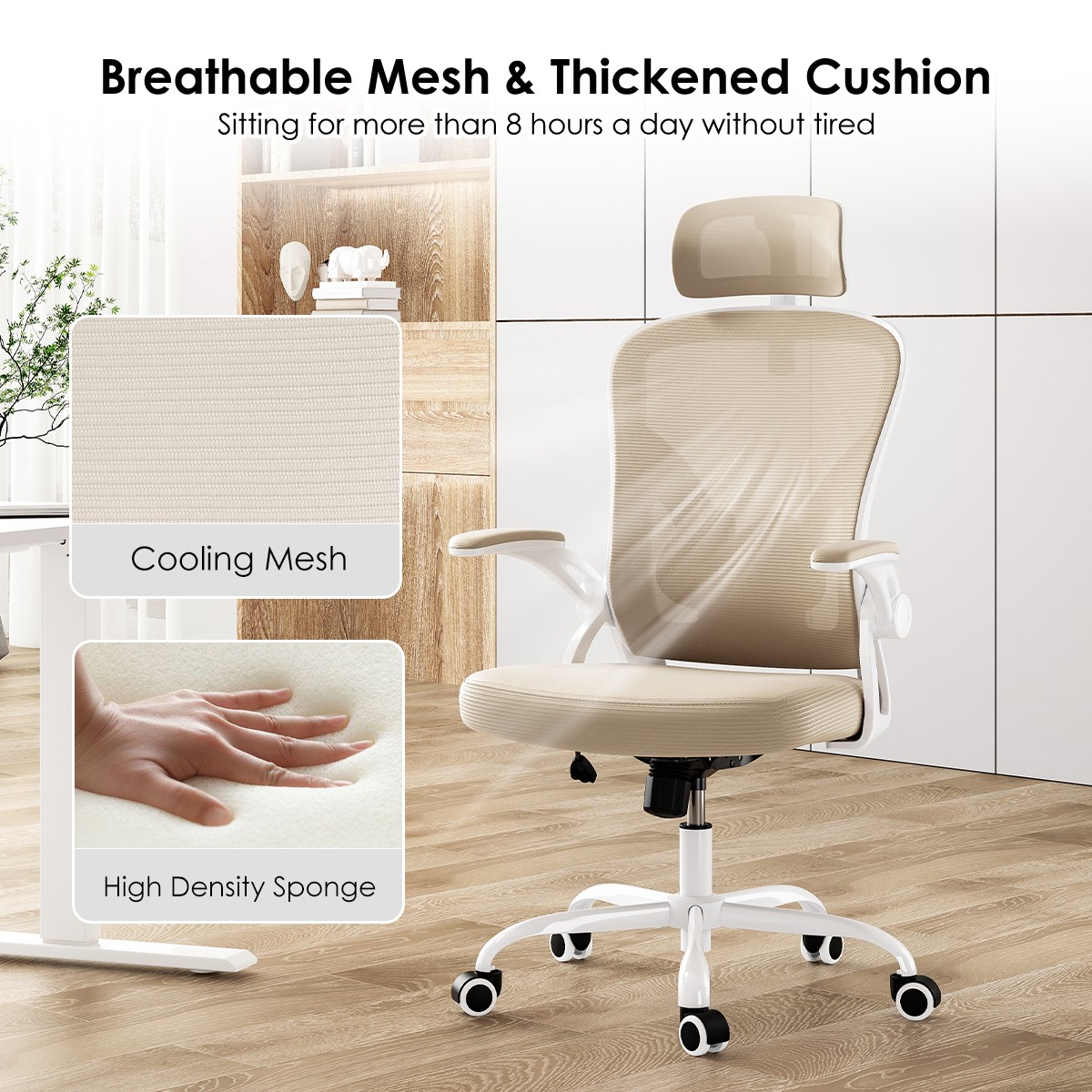 Home Office Desk Chair Mesh High Back Lumbar Support Arm HeadRest Recline Swivel