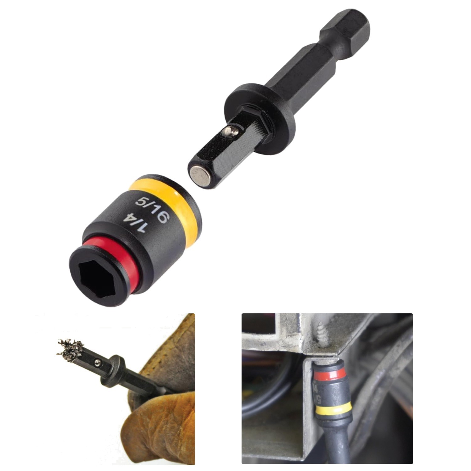 C-RHEX 1/4" & 5/16" Magnetic Hex Chuck Driver - Cleanable & Reversible Tool
