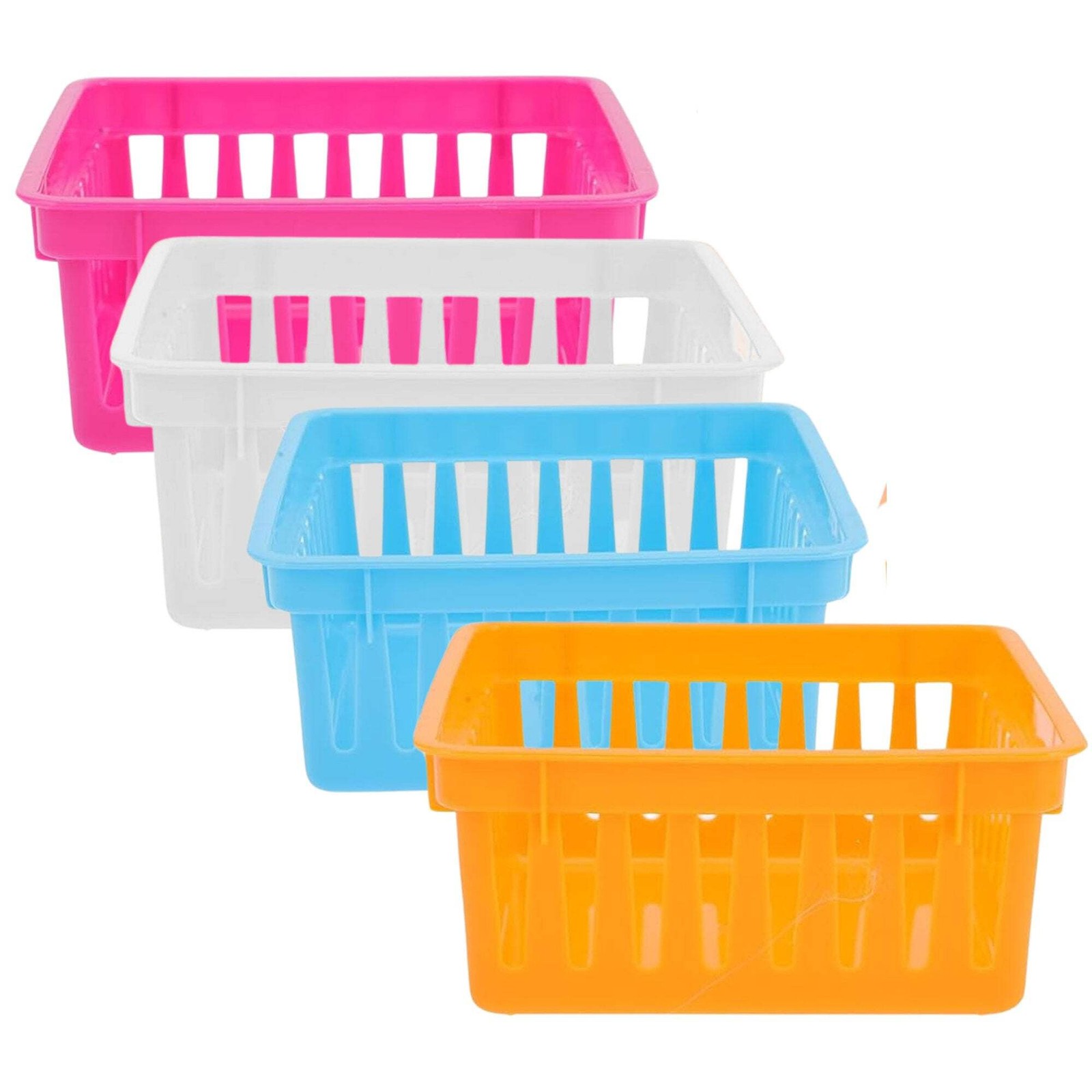 Rectangular 6.1 x 4.7 x 2.4 Inches Plastic Organizing Baskets: 2 Pack