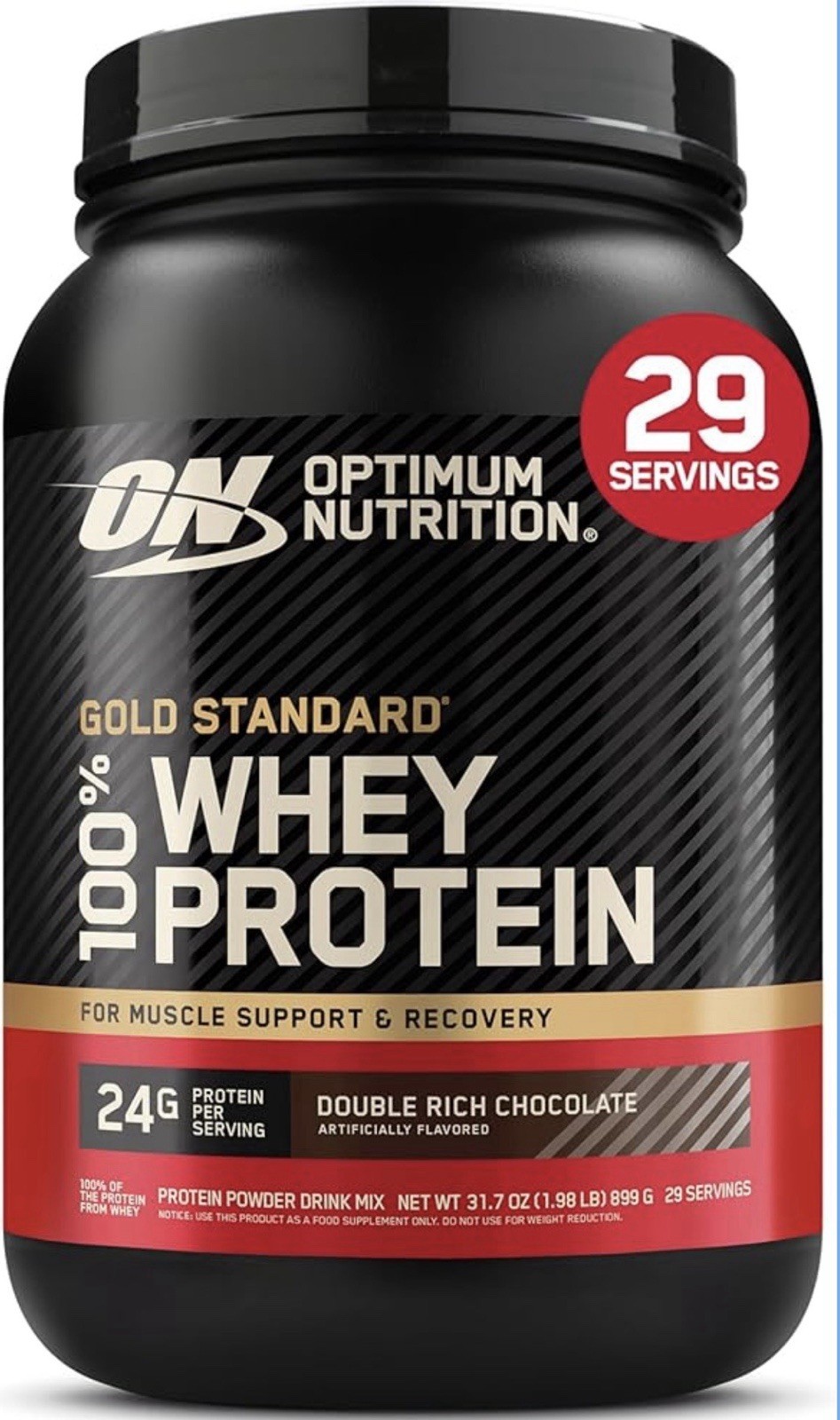 Optimum Nutrition Gold Standard 100% Whey Protein Powder D-Rich Chocolate 2lbs.