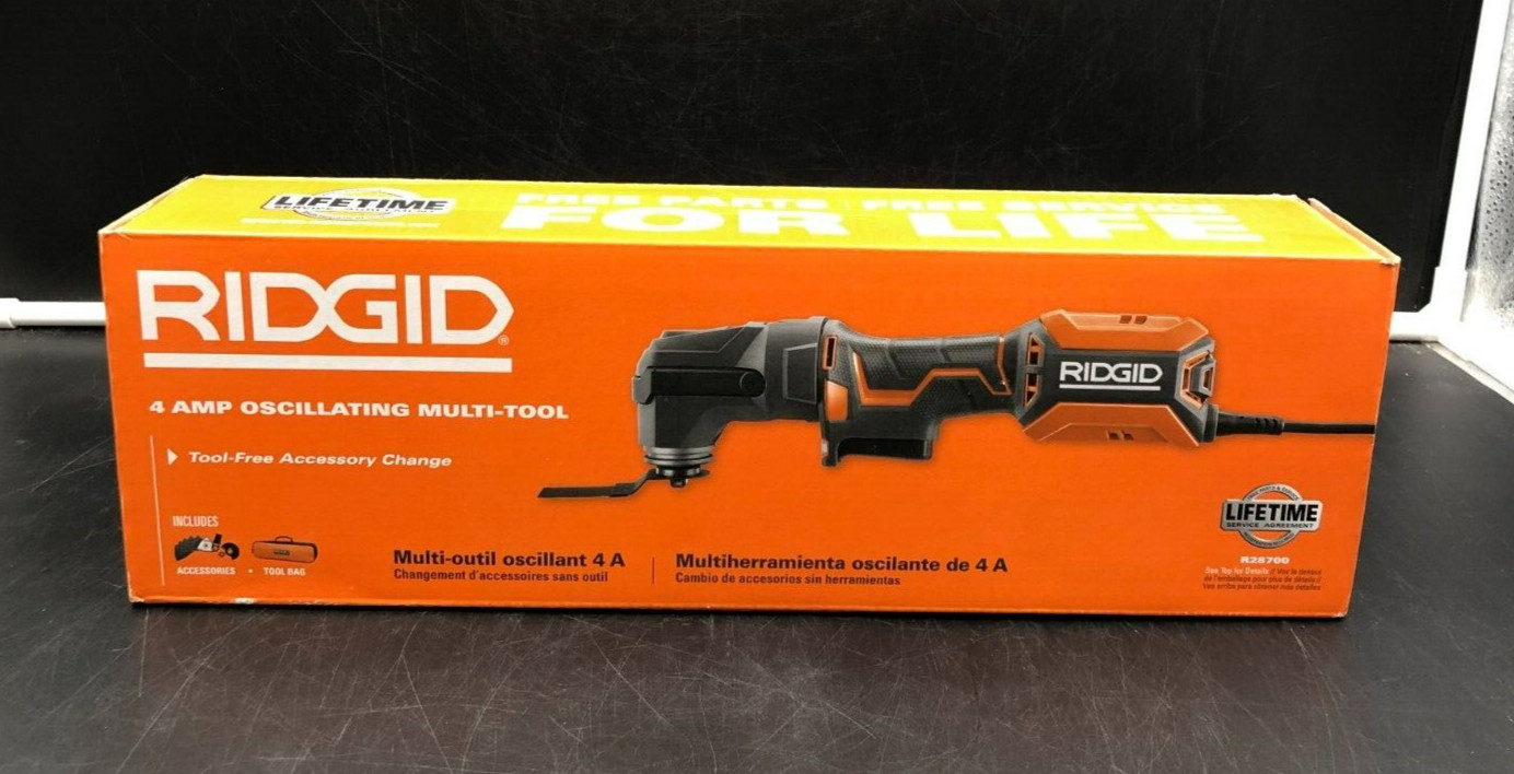 Ridgid R28700 4 Amp Corded Oscillating Multi-Tool w/ Tool Bag & Accessories NEW