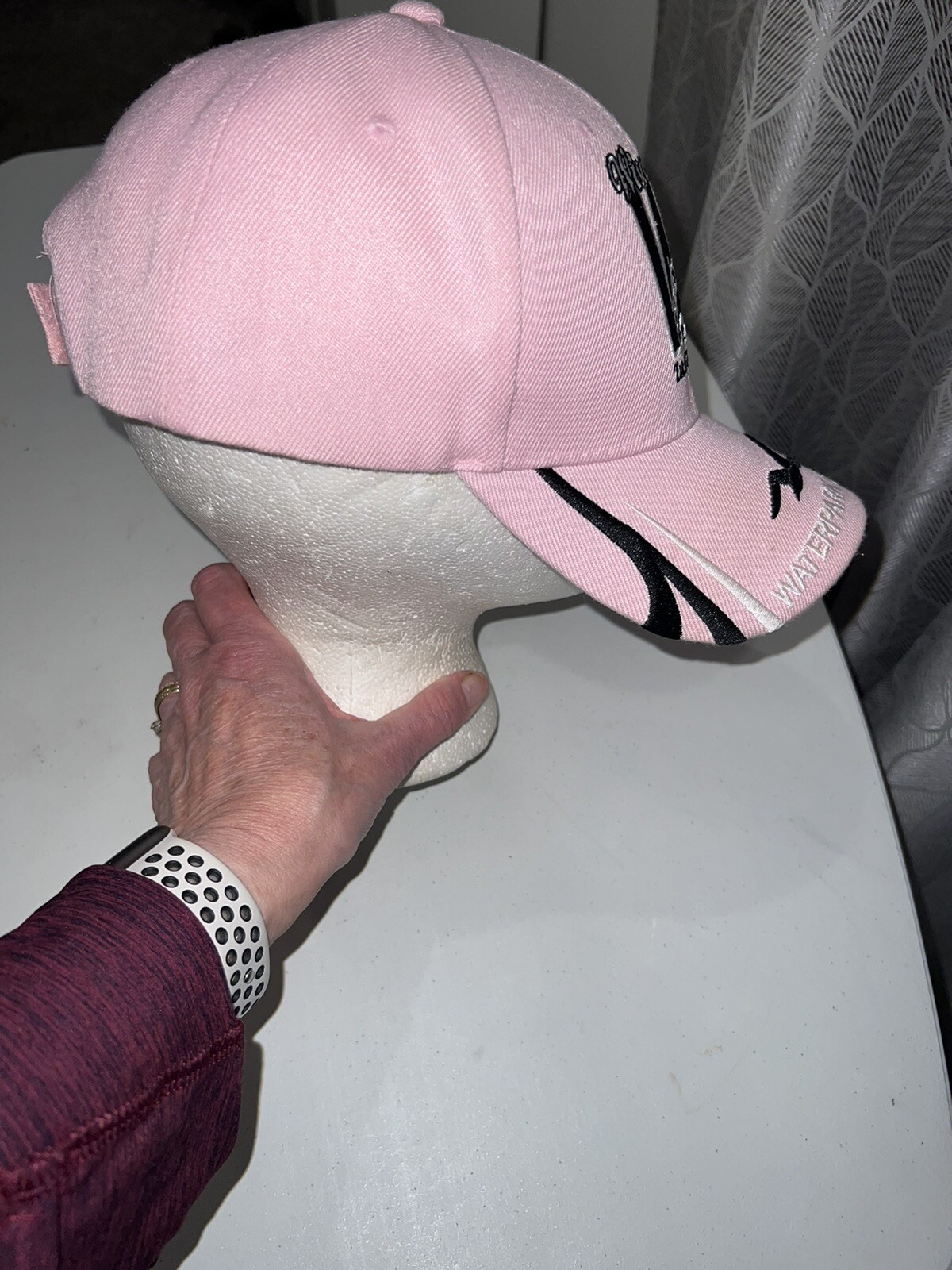 Wisconsin Dells Waterpark Capital Pink Hat Cap w/ Black/ White Accent/Hook Loop
