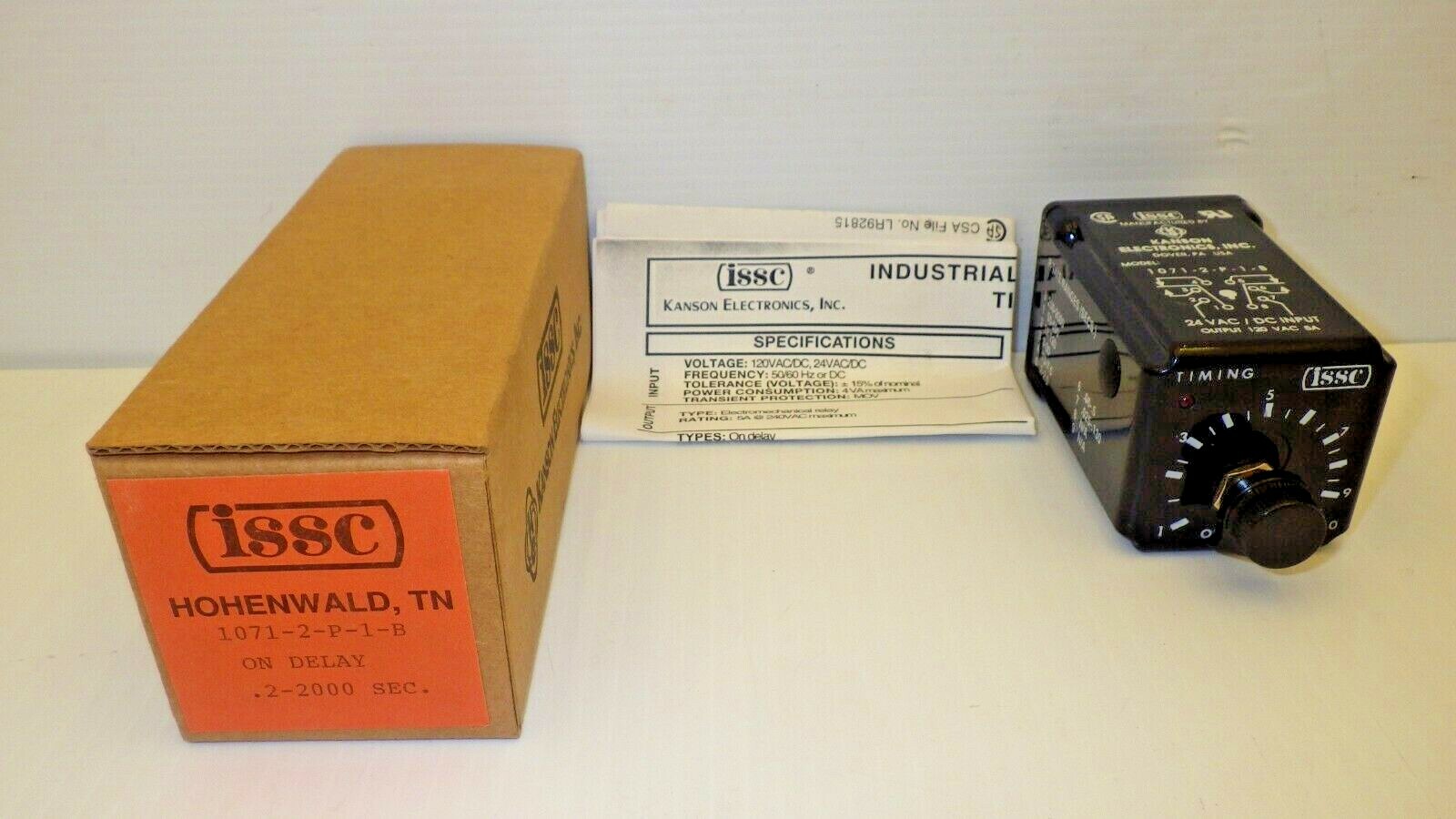 ISSC 1017-2-P-1-B INDUSTRIAL SOLID STATE ON DELAY TIMER .2-2000 SEC 8-PIN NIB