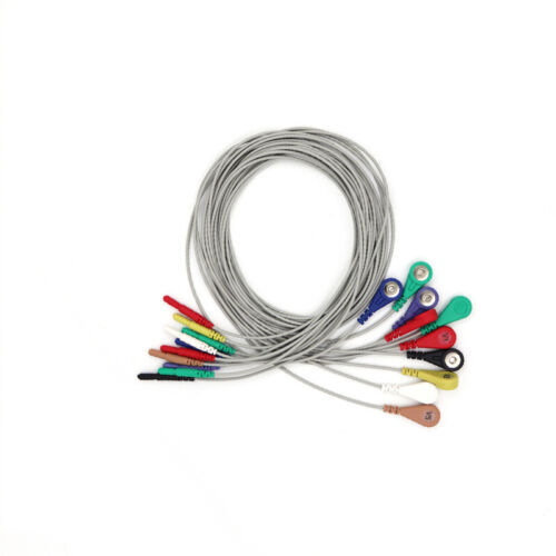 Din 1.5mm 10-lead snap Type ECG/EKG TPU Cable With Leadwire For Patient Monitor