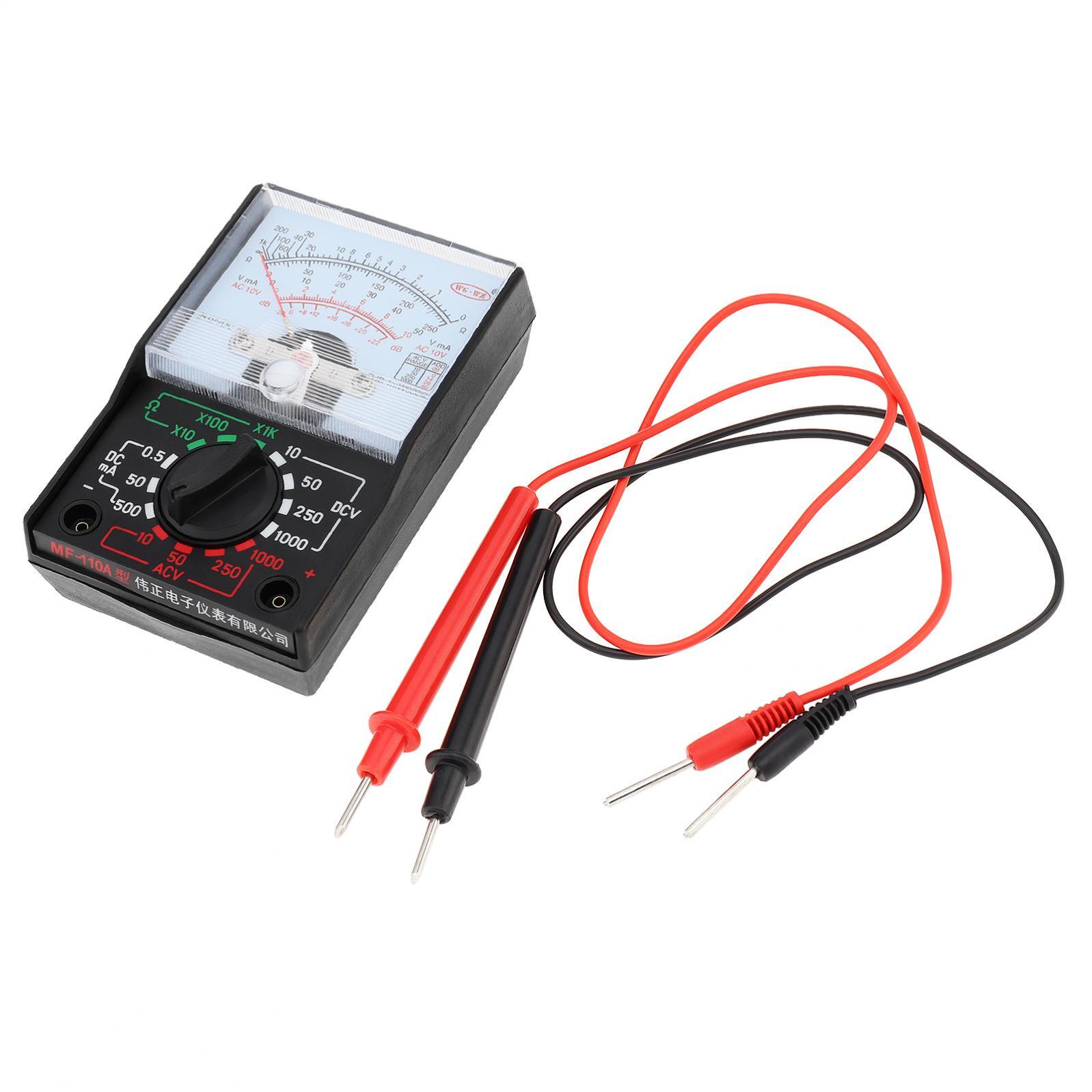 Analog Multimeter, AC/DC Volt Voltmeter Amp Tester Meter w/ Test Leads & Battery