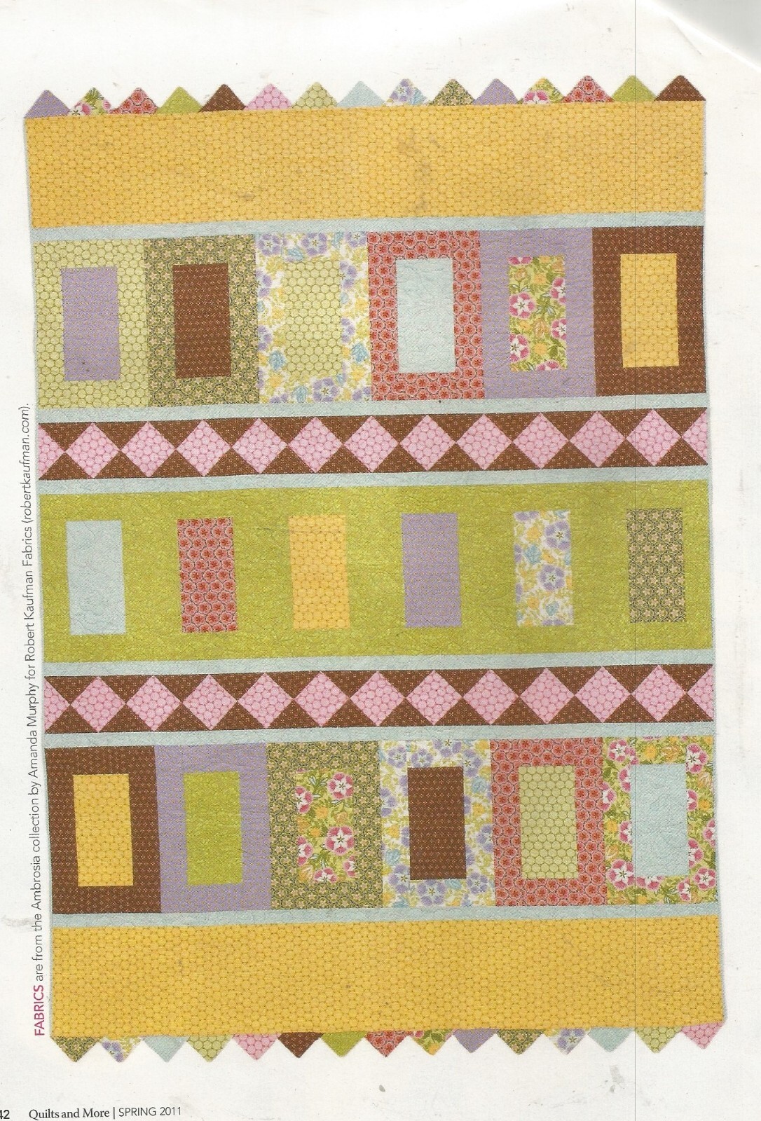 E0844 A ROWS GARDEN QUILT PATTERN/INSTRUCTIONS