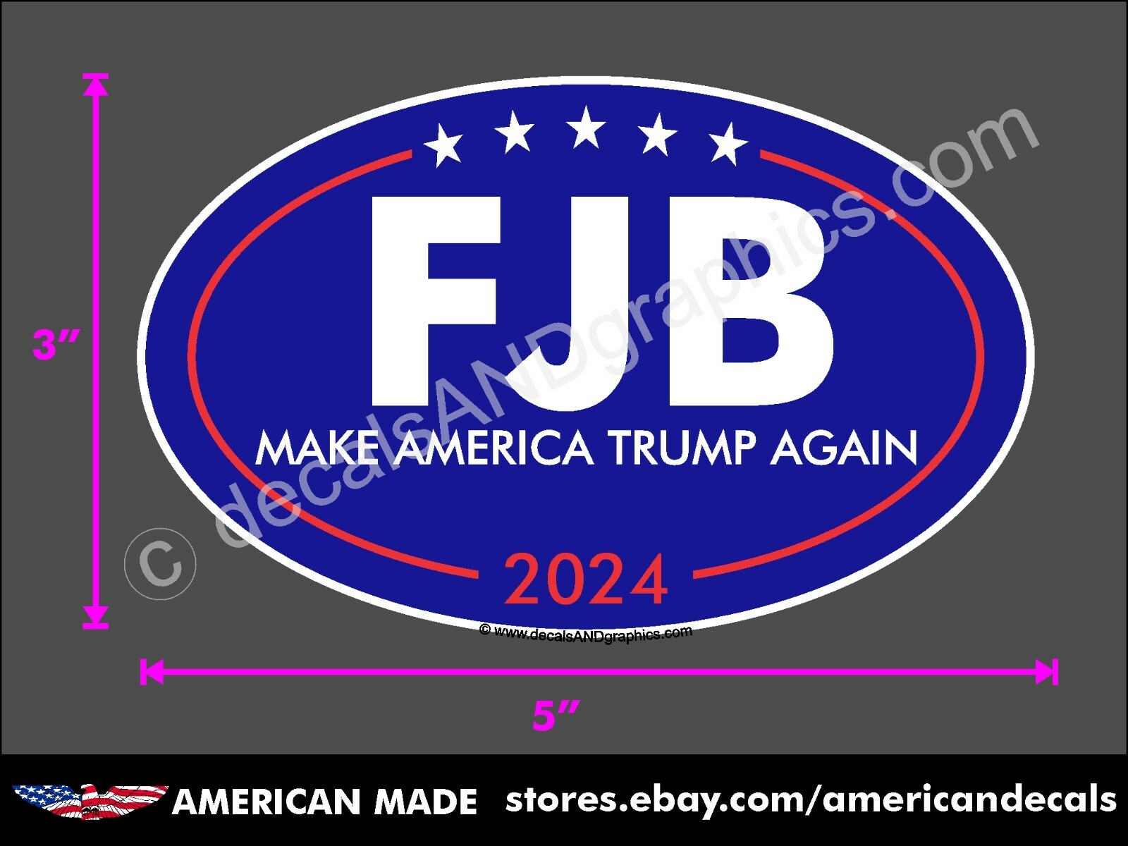 TRUMP 2024 STICKER FJB MAKE AMERICA TRUMP AGAIN ANTI DEMOCRAT DECAL WINDOW