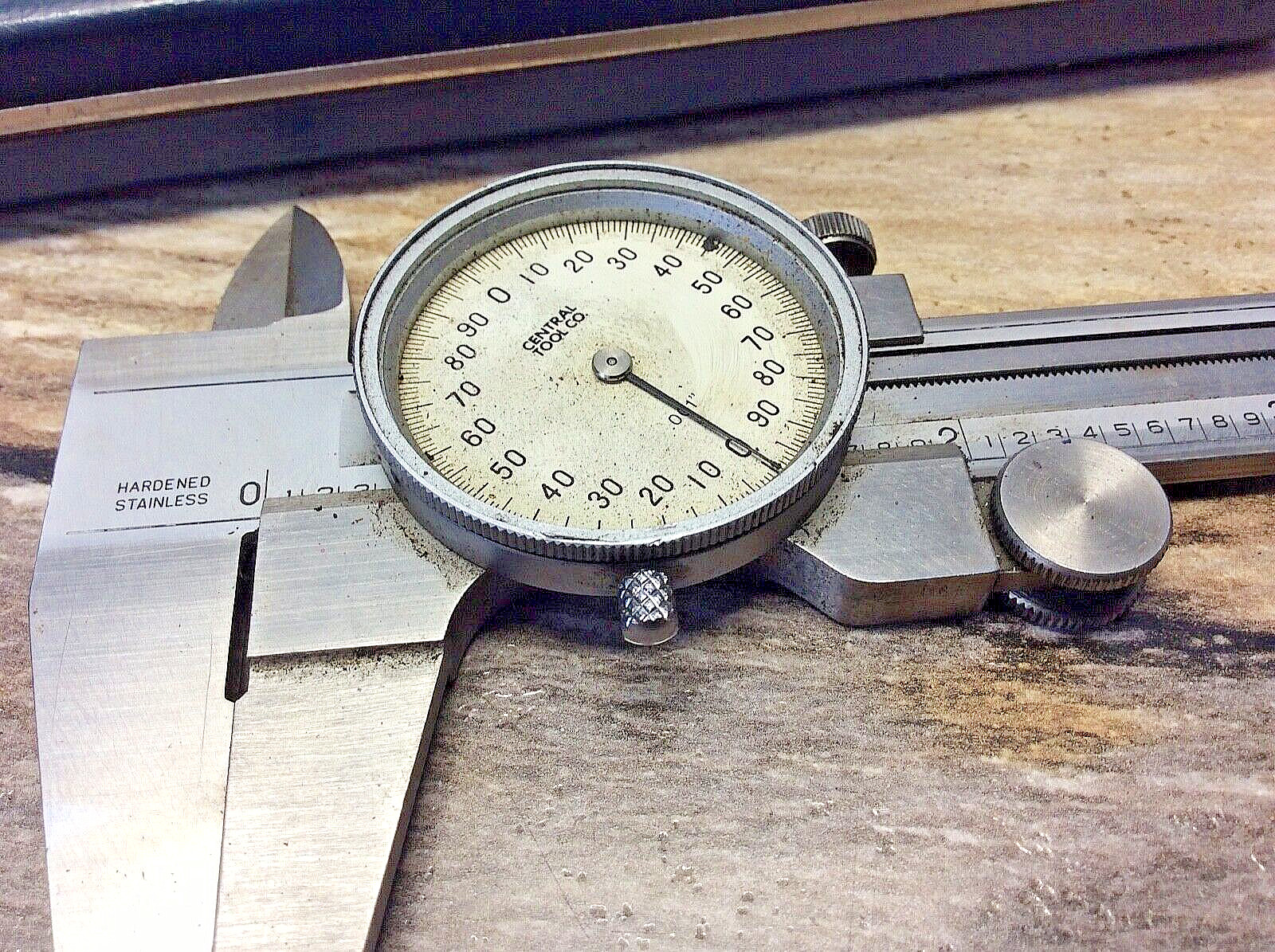 Vintage Central Tool 6" Dial Caliper Stainless steel with case