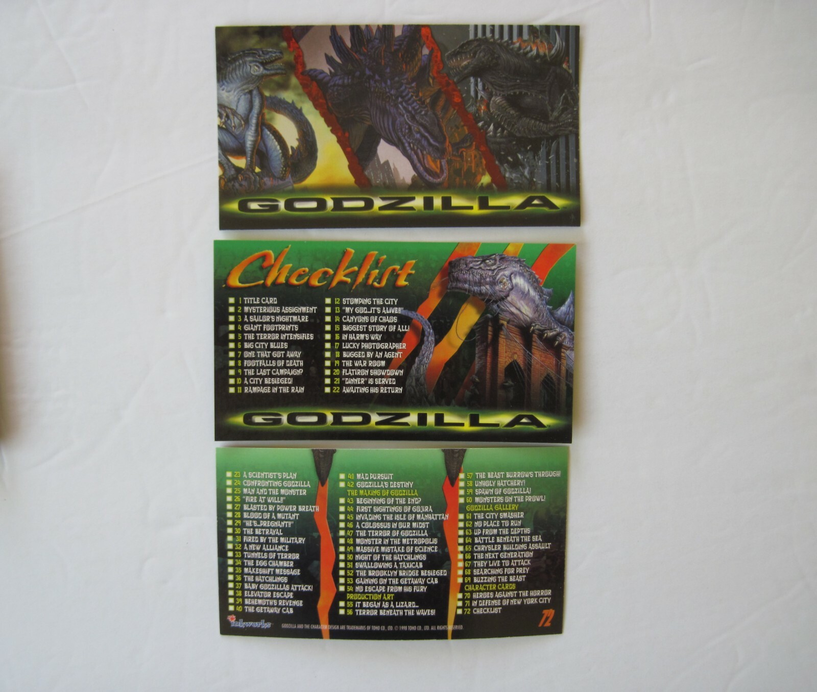 GODZILLA MOVIE CARDS Your Pick Finish your Widevision Set 1998 Inkworks