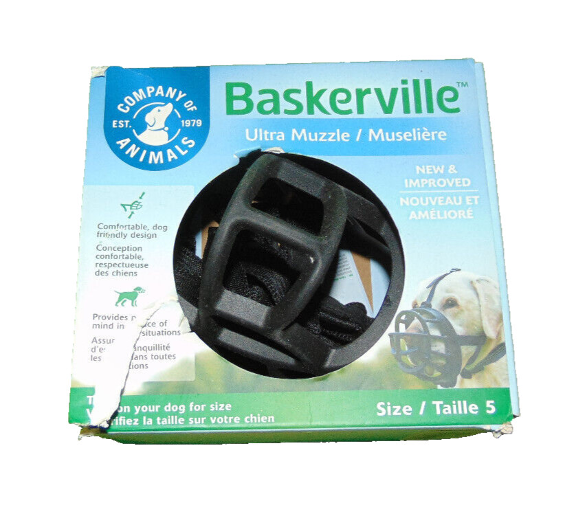 Baskerville Ultra Dog Muzzle Size 5 Black Basket Boxer German Shepherd Doberman
