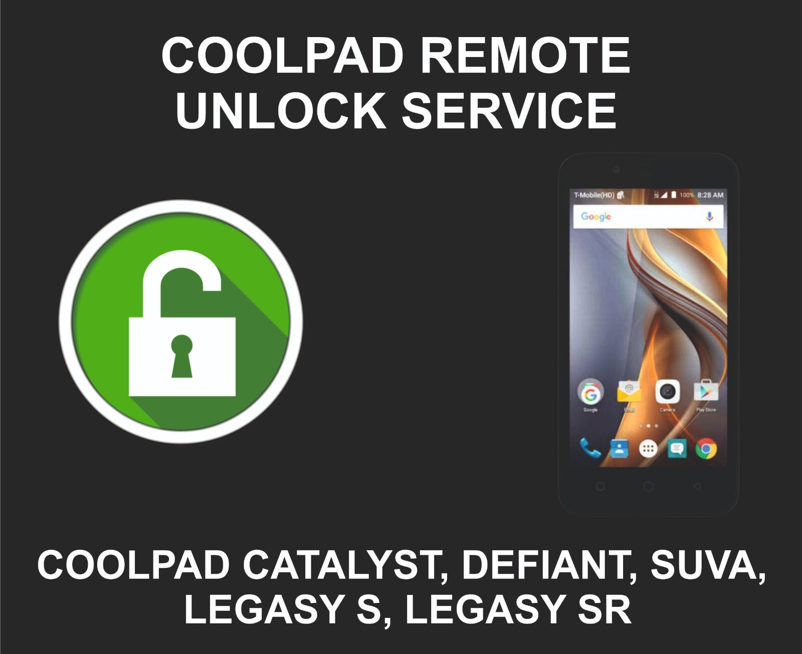 Coolpad Network Unlock, Catalyst, Defiant, Suva, Legasy S, Legasy SR