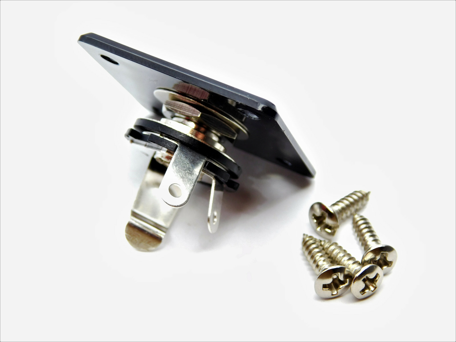 Black Square Output Jack Plate PlasticFits Epiphone Les Paul ®
