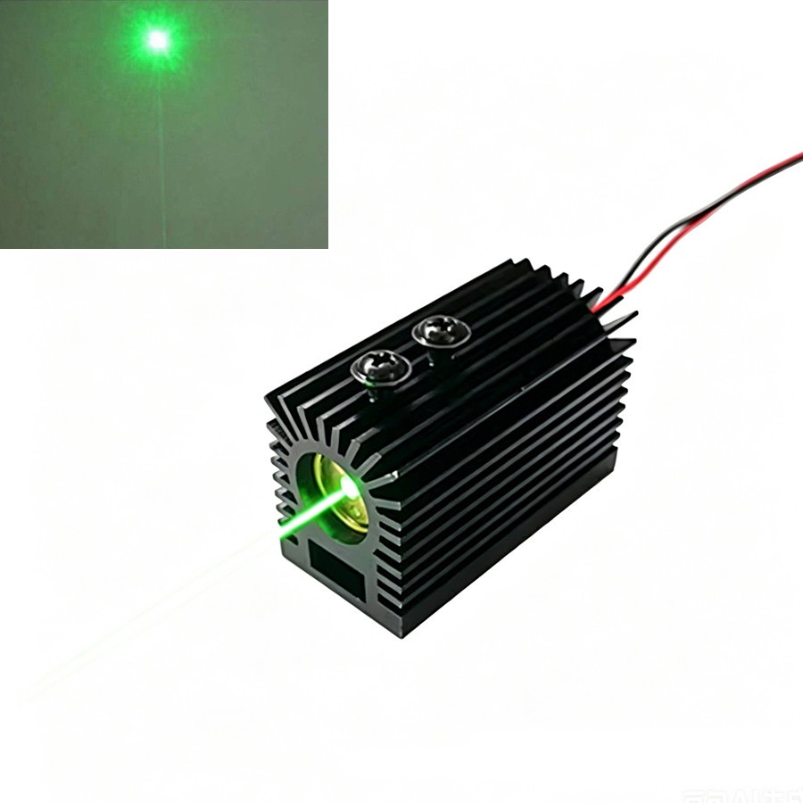 532nm 100mW Green Dot LaserModule Heatsink Industrial Positioning Stage Lighting