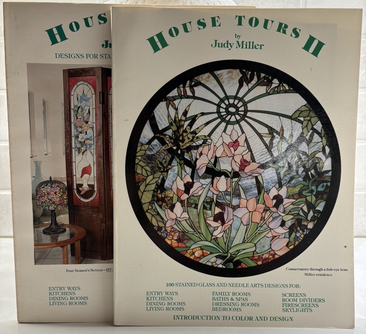 TWO BOOKS - House Tours & House Tours II Stained Glass Art Patterns Judy Miller