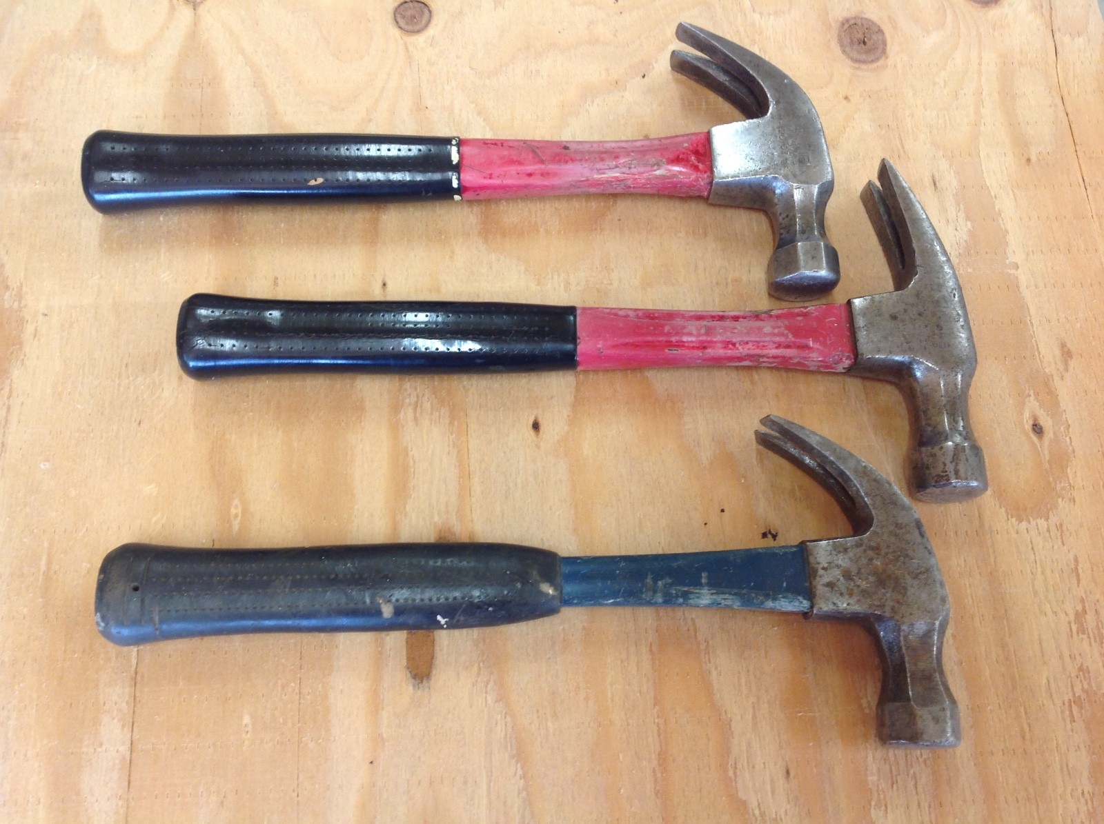 Hammers, USA Fiberglass handles, lot of 3, Stanley. Plumb